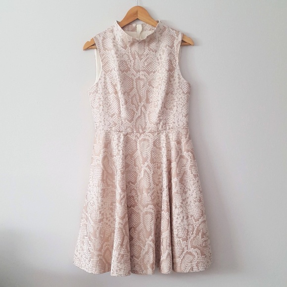 TED BAKER LONDON 'AZRAA' CREAM FIT & FLARE DRESS size 8 Ted size 3 - Picture 5 of 8